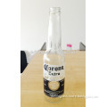 330ml classic clear long neck glass beer bottle /soda bottle with crown cap